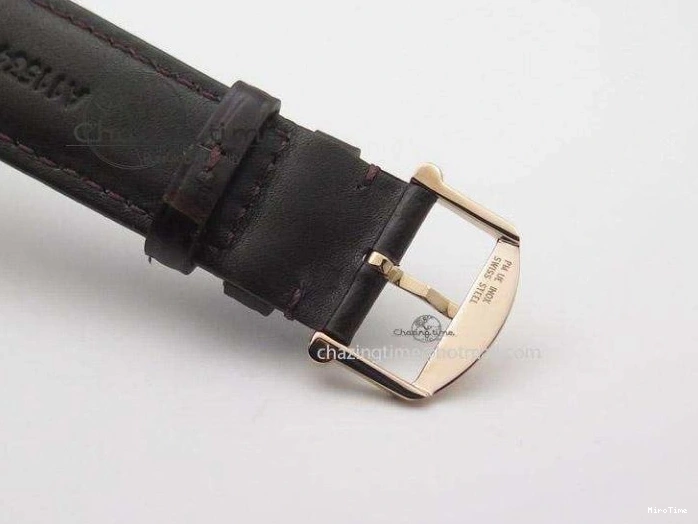 MIROTIME 0814 OnTrend Portofino RG MKF 1:1 V2 Best Edition Diamond Bezel Silver Dial On Brown Leather Strap A 7343
